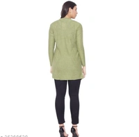 Clapton Women's Acrylic Green Blend Full Sleeve Winter Wear Long Cardigan/Shrug Beige - M, Green, Wool, Pack Of 1